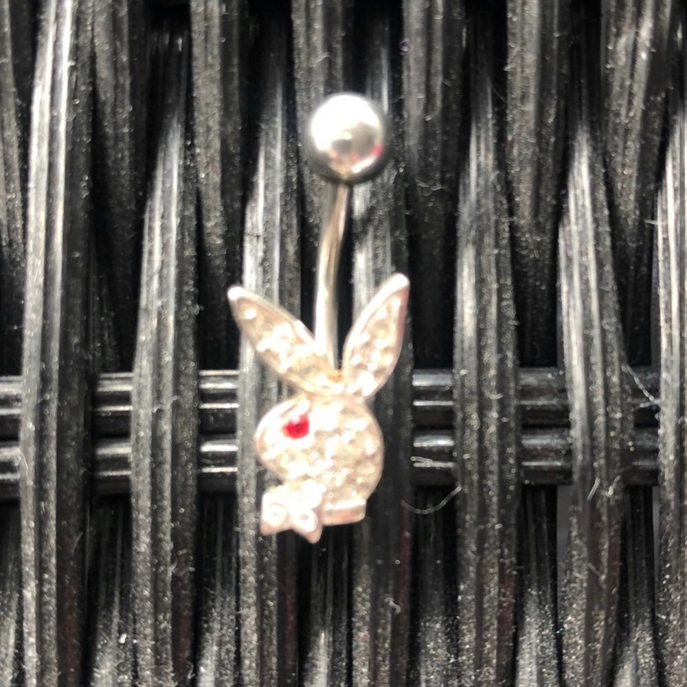 playboy crystal red eye belly button navel ring authentic